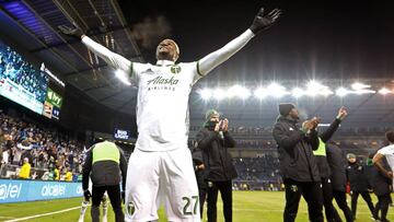 Dairon Asprilla celebra la victoria de su equipo ante el Kansas City