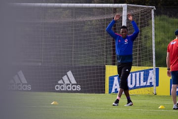 Jefferson Lerma, Yerry Mina y Edwin Cardona trabajaron en la sede deportiva de la Federación Colombiana de Fútbol con Carlos Queiroz y los profesores Hugo Pereira y Océano Cruz en la primera práctica de cara a la Copa América. 