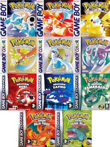 pokemon juegos game boy color advance primera segunda tercera generacion