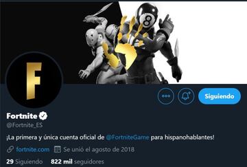 La cuenta de Twitter de Fortnite en espa&ntilde;ol cambia su logotipo y su encabezado