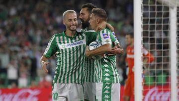 Los jugadores del Betis celebran el gol ante el Getafe.