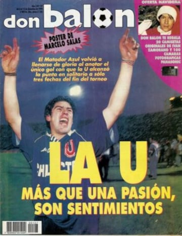 4 de diciembre de 1994: Ese partido lo ganaría la U por 1-0, con gol de Marcelo Salas. 