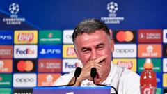 PARIS, FRANCE - SEPTEMBER 05: Paris Saint-Germain coach Christophe Galtier answers journalists during a press conference ahead of their UEFA Champions League group H match against Juventus at Parc Des Princes on September 05, 2022 in Paris, France. (Photo by Aurelien Meunier - PSG/PSG via Getty Images)