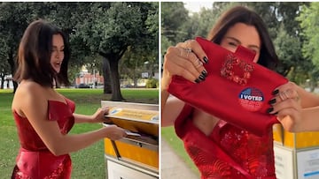 Selena Gomez’s bizarre early voting method for the U.S. elections turns heads