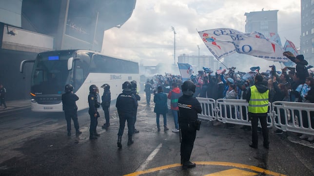 Detenidos cinco ultras del Celta por actos violentos tras el partido contra el Niza