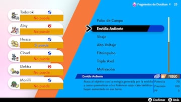 Cómo conseguir los movimientos Envidia Ardiente y Fitoimpulso en Pokémon Espada y Escudo