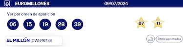 Euromillones: comprobar los resultados del sorteo de hoy, martes 9 de julio