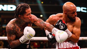 WASHINGTON, DC - JANUARY 07: Gervonta Davis punches Hector Luis Garcia in their WBA World Lightweight Championship bout at Capital One Arena on January 7, 2023 in Washington, DC.   Patrick Smith/Getty Images/AFP (Photo by Patrick Smith / GETTY IMAGES NORTH AMERICA / Getty Images via AFP)