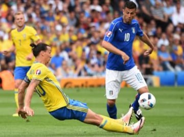 Zlatan Ibrahimovic y Thiago Motta.