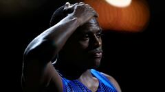 FILE PHOTO: Athletics - World Athletics Championships - Doha 2019 - Men's 4x100 Metres Relay Final - Khalifa International Stadium, Doha, Qatar - October 5, 2019. Christian Coleman of the U.S. before the race. REUTERS/Hannah Mckay/File Photo