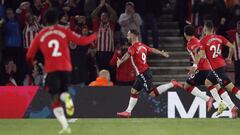 Soccer Football - Premier League - Southampton v Aston Villa - St Mary&#039;s Stadium, Southampton, Britain - November 5, 2021  Southampton&#039;s Adam Armstrong celebrates scoring their first goal REUTERS/Peter Nicholls EDITORIAL USE ONLY. No use with un