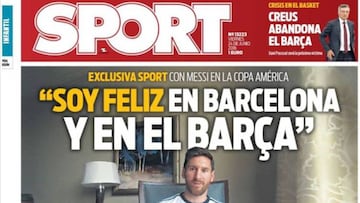 Portada del Diario Sport del día 24 de junio de 2016.