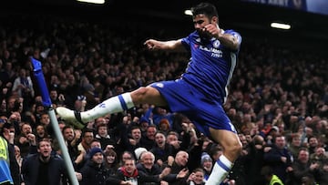 El delantero del Chelsea, Diego Costa, durante un partido.
