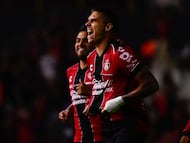 Uros Durdevic celebrates his goal 1-0 of Atlas during the 1st round match between Atlas and Puebla as part of the Liga BBVA MX, Torneo Clausura 2026 at Jalisco Stadium, on January 09, 2026 in Guadalajara, Jalisco, Mexico.