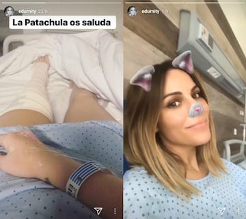 La foto y la captura del v&iacute;deo de Edurne en Instagram Stories