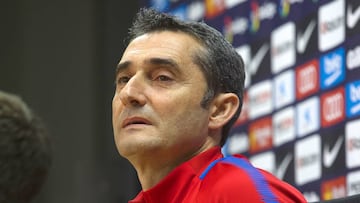 Valverde en la rueda de prensa previa al partido ante la Real Sociedad. 