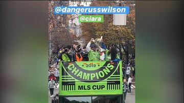 Así celebró Russel Wilson el campeonato de Seattle Sounders