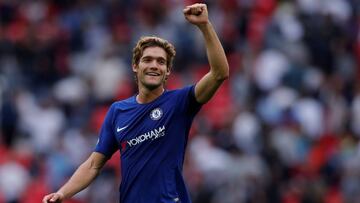 Football Soccer - Premier League - Tottenham Hotspur vs Chelsea - London, Britain - August 20, 2017   Chelsea&#039;s Marcos Alonso celebrates after the match    Action Images via Reuters/Andrew Couldridge    EDITORIAL USE ONLY. No use with unauthorized au