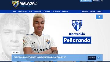 El Málaga hace oficial el fichaje del venezolano Peñaranda