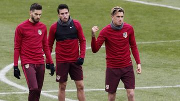 Carrasco, Gait&aacute;n y Gim&eacute;nez, en la sesi&oacute;n del Atl&eacute;tico.