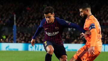 Coutinho, en un partido con el Barcelona.