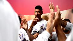 Edy Tavares, antes de la pasada final de la Euroliga entre el Madrid y el Olympiacos.