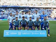 El once del Málaga ante el Huesca.
