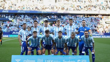 El once del Málaga ante el Huesca.