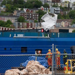Watch as Titan submersible wreckage found and returned to land
