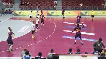 Imagen del partido de cuartos de final de la Super Globe entre el Barcelona Lassa y el Al-Najma de Bahréin.