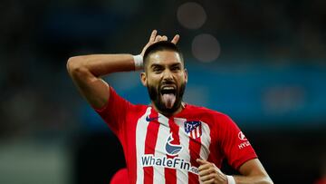 Carrasco celebrando un gol durante la pretemporada de 2023.