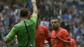 Mateu Lahoz expulsó a Alba en el 53' por protestar una decisión