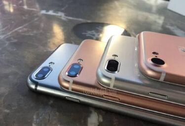 Las tres versiones del iPhone 7 Plus con cámara dual en una imagen