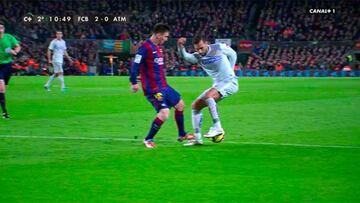 El Barcelona discutió el penalti de Messi sobre Jesús Gámez