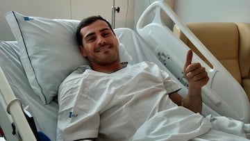 Iker Casillas tweeted from his hospital bed after a heart attack at training.