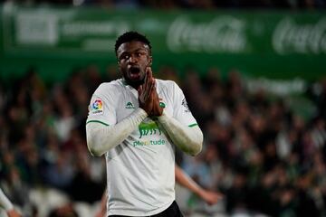 Sekou Gassama, del Racing, en el partido frente al Burgos.