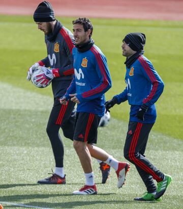 De Gea, Jordi Alba y Parejo. 