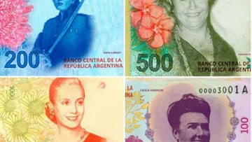 Propuesta de billetes feministas que realizó la socióloga Victoria Freire.