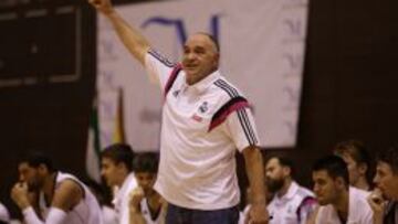 Pablo Laso, durante un partido de preparación esta pretemporada.