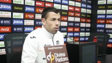 Javi Fuego, en rueda de prensa.