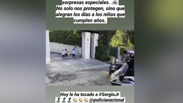 La sorpresa de la Policía al hijo de Ramos por su cumpleaños