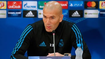 Zidane, en la conferencia de prensa en el GSP Stadium de Nicosia.