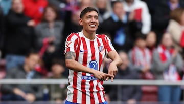 Soccer Football - LaLiga - Atletico Madrid v Getafe - Riyadh Air Metropolitano, Madrid, Spain - March 14, 2026 Atletico Madrid's Nahuel Molina celebrates scoring their first goal REUTERS/Violeta Santos Moura