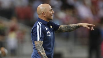 Sampaoli durante el amistoso disputado entre Argentina y Singapur.