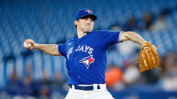 TORONTO, ON - MAY 02: Ross Stripling #48 of the Toronto Blue Jays pitches in the first inning of their MLB game against the New York Yankees at Rogers Centre on May 2, 2022 in Toronto, Canada. (Photo by Cole Burston/Getty Images)