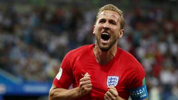 Kane celebra el gol contra Colombia.