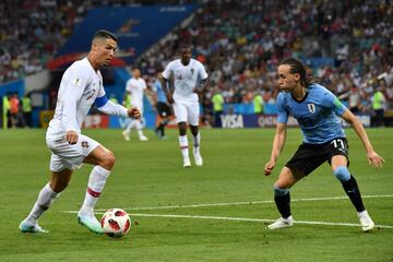 Cristiano Ronaldo y Diego Laxalt.