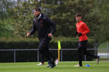 David Rodrguez, en un entrenamiento en Milanello.