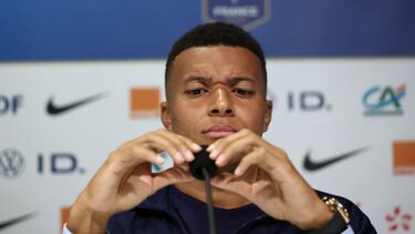 Mbappé, en conferencia de prensa.
