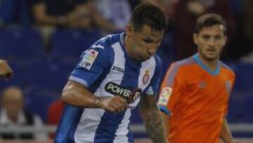 Hernán Pérez, en el partido ante el Valencia